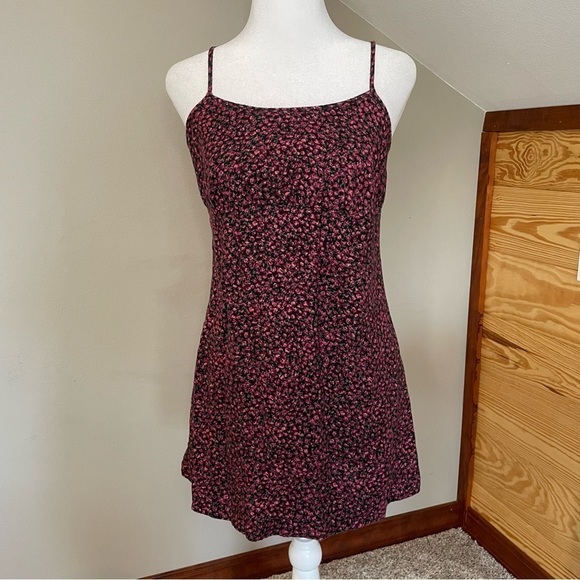Wild Fable Purple Black Floral Spaghetti Strap Mini Dress Extra Small - Picture 3 of 11